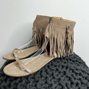 Very Volatile Fringed Suede Ankle Sandal